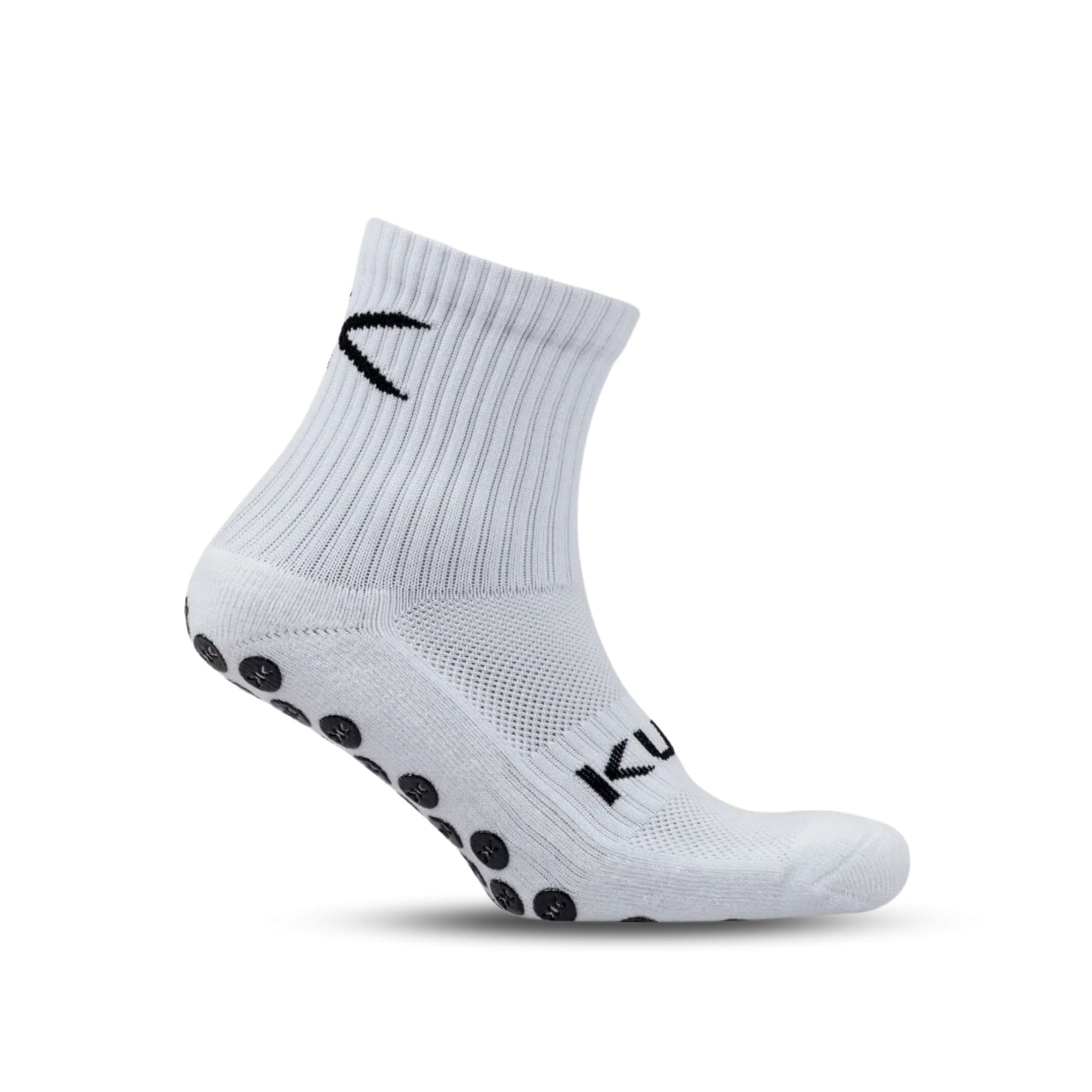 Kupe Anti-Slip Ankle Grip Socks White