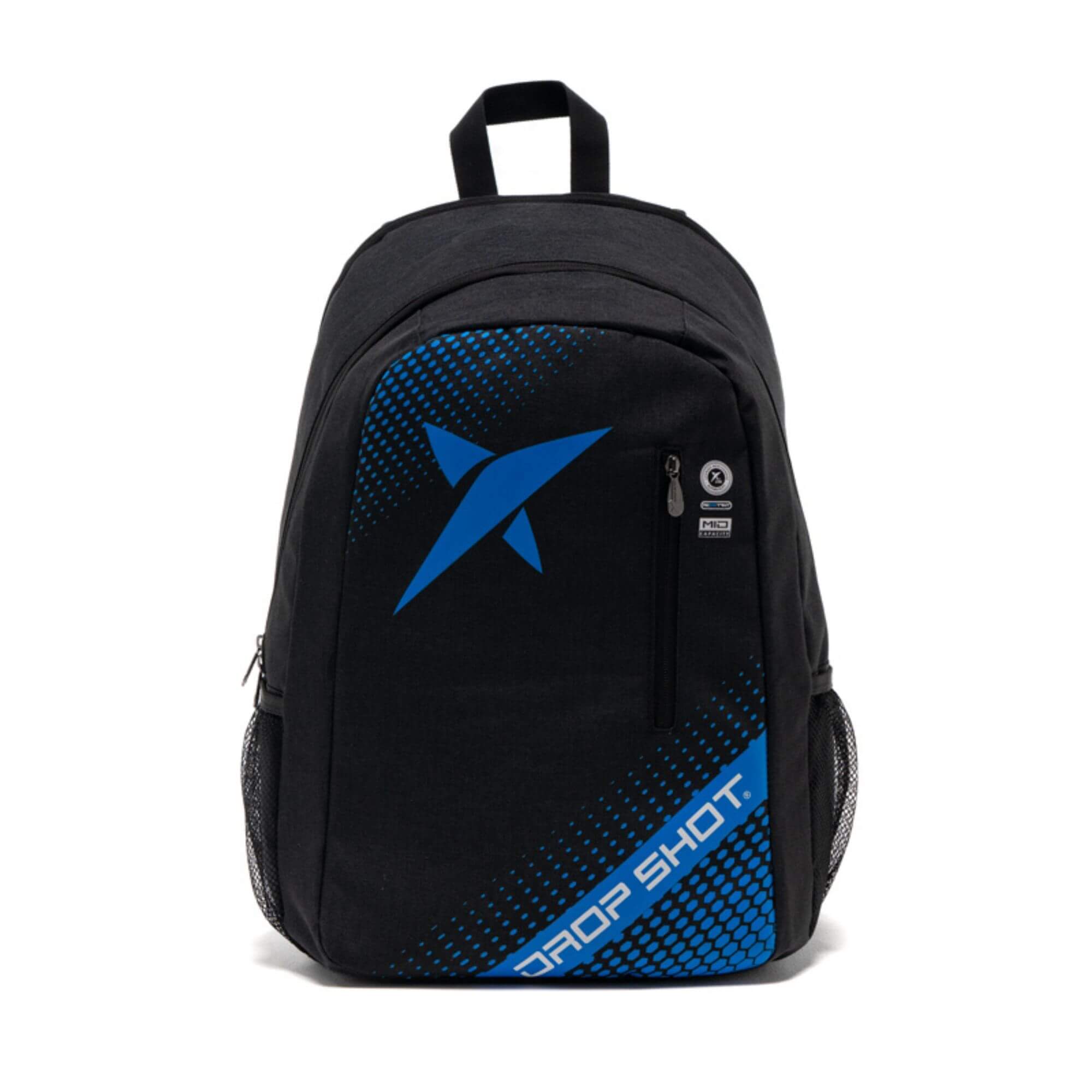 drop shot padel tennis backpack essential 23 black blue