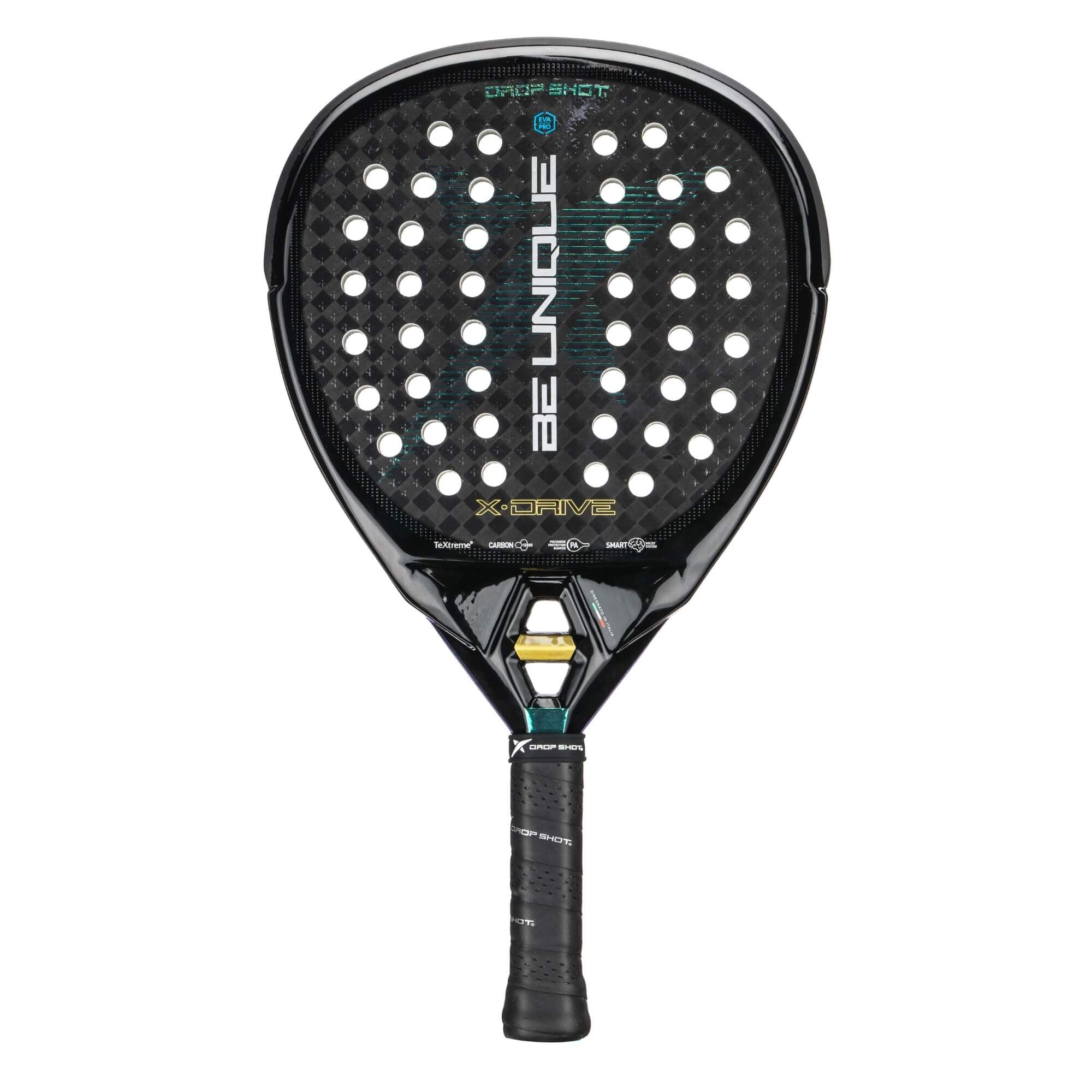 drop shot padel tennis racket black x-drive 23